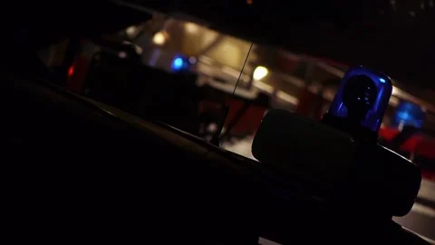 Old Mechanical Blue Light on Fire Truck Stock Footage 331620770