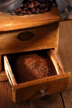 An old mechanical coffee mill Stock Photos