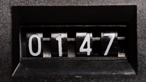 Old mechanical counter. Close-up. Stock Footage 155541492