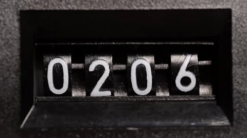 Old mechanical counter. Close-up. Stock Footage 155542194