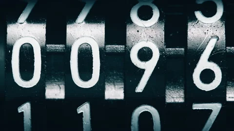 Old mechanical counter. Close-up. Video stock 155544505