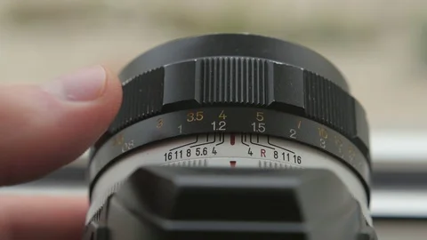 Old mechanical lens Stock Footage 81782834