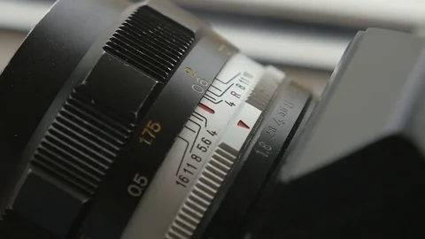 Old mechanical lens Stock Footage 81783143