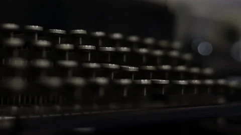 An old mechanical typewriter keyboard. retro style. soft focus close-up of the k Stock Footage 220082517