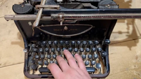Old mechanical typewriter on the table Stock Footage 255249694