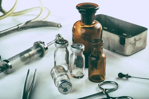 Old medical instruments. Stock Photos