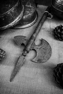 Old medieval ax Stock Photos