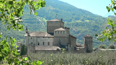 Old medieval castle ancient architecture italian holiday tourism and art Stock Footage 67650048