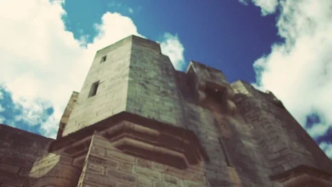 Old medieval castle. Clouds moving in background Stock Footage 101651375