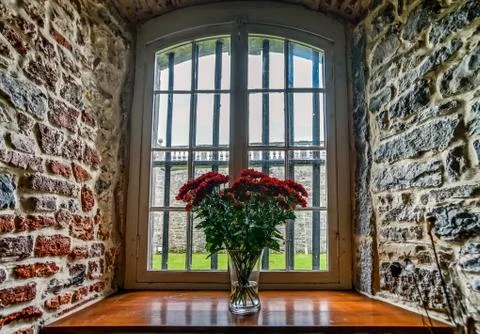 Old medieval castle interior Stock Photos