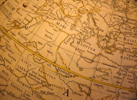 Old medieval globe map Stock Photos