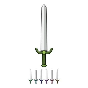 Old medieval sword cartoon vector graphic 库存插图