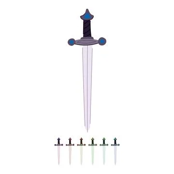 Old medieval sword vector cartoon graphic Stock Illustration
