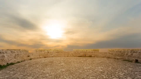 Old medieval temple tower at the sunset Vídeos de archivo 150680642