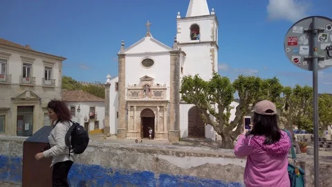 Old Medieval Town Inside Castle Obidos Stock Footage 108724607