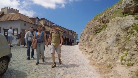 Old Medieval Town Inside Castle Obidos Stock Footage 108724696