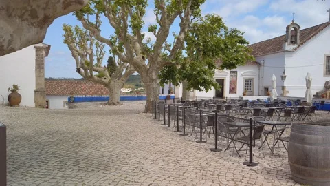 Old Medieval Town Inside Castle Obidos Stock Footage 108724871