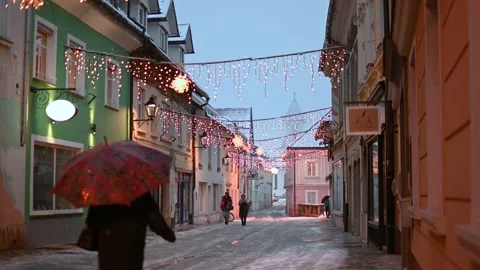 Old medieval town Kranj in winter season, Slovenia Stock Footage 146780677