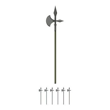 Old medieval weapon cartoon vector graphic Stock Illustration