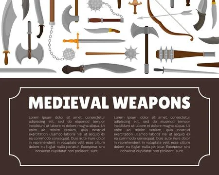 Old Medieval Weapon with Sharp Blade and Handle Vector Template Stock Illustration