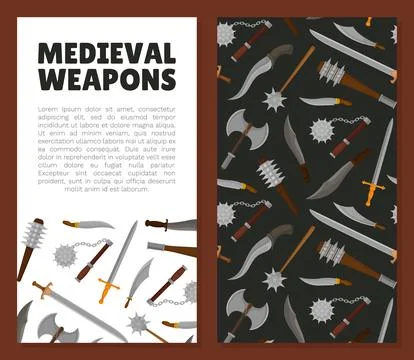 Old Medieval Weapon with Sharp Blade and Handle Vector Template Illustration