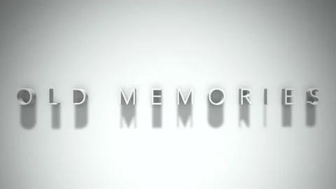 Old memories 3D title animation white text on a white background Stock Footage 299421806
