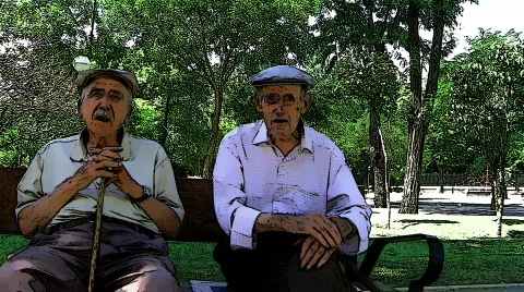 Old Men in Park Stock Footage 663192