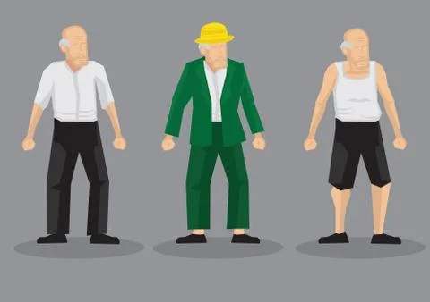 Old Men Vector Cartoon Character Illustration Stock Illustration