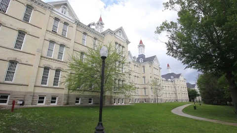 An old mental hospital Stock Footage 100268464