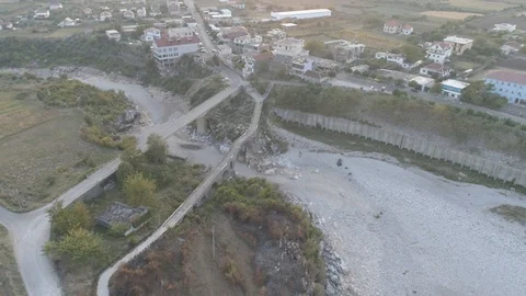 The Old Mes Bridge in Shkoder at sunset, Albania,4k (not editing) 動画素材 97339507