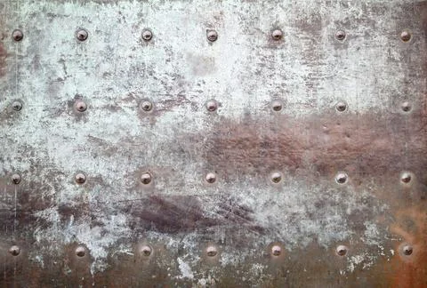 Old metal background with rivets Stock Photos