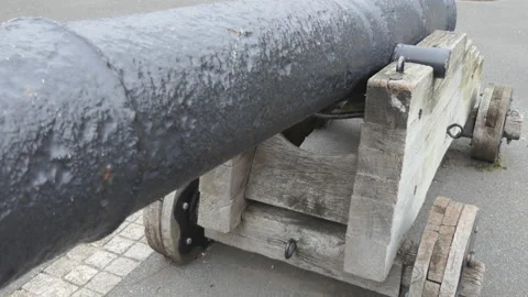 An old metal cannon. Stock Footage 101469653