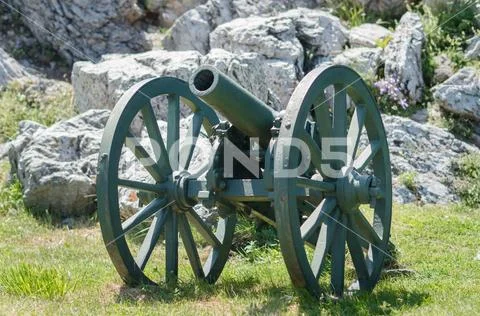 Old metal cannon. Shipka, Gabrovo, Bulgaria. The Shipka Memorial is situated Stock Photos