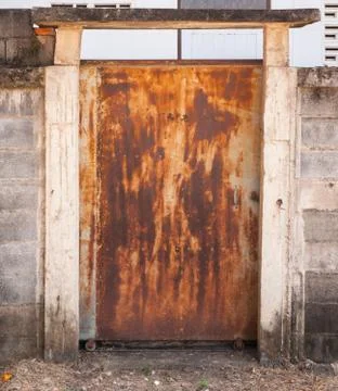 Old metal door with rusty Stock Photos