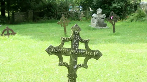 Old metal  gravestone 3 Stock Footage 40732333