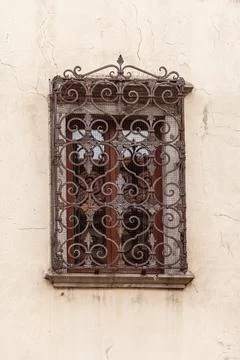 Old Metal-Grilled Window Stock Photos