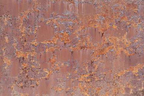 Old metal rusty texture background red grungy corrosion wallpaper vintage Stock Photos