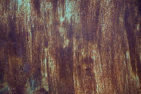 Old metal surface with rust and green paint Stock Photos
