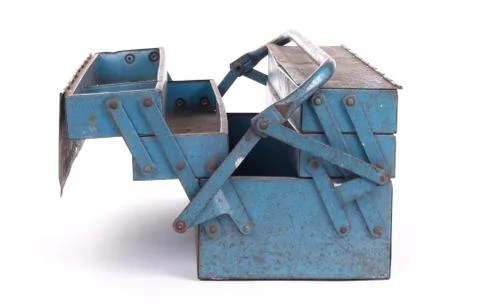 Old metal toolbox Stock Photos