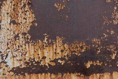 Old metall rusty texture. Peeling painted surface. Grunge background with Foto stock
