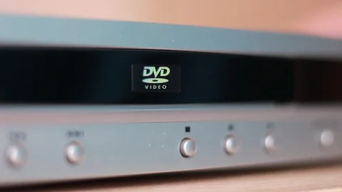 Old metallic DVD player Stock Footage 88245059