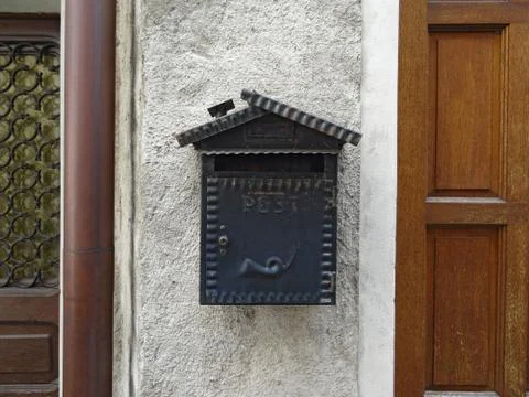 Old metallic post box Stock Photos
