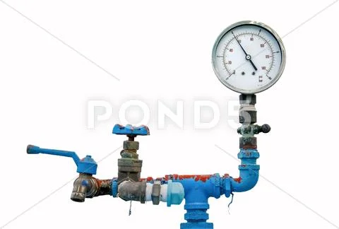 Old meter valve and faucet Stock Photos