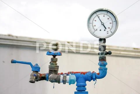 Old meter valve and faucet Stock Photos