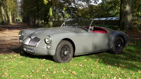 Old MG in the park  Stock Footage 168558385