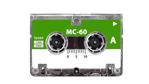 Old Micro Cassette Turning Stock Footage 76497358