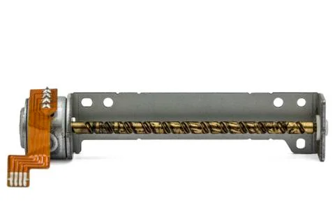 Old micro motor by floppy disk drive, isolated on white background Stock Photos