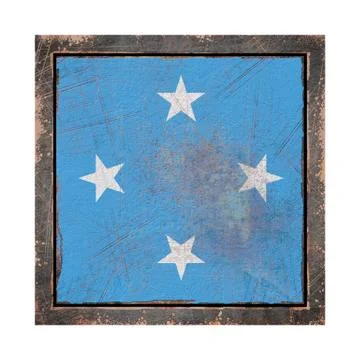 Old Micronesia flag Stock Illustration