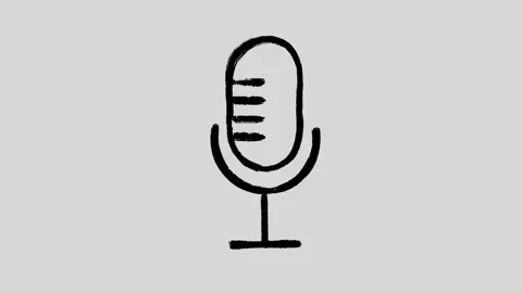 Old microphone animation in doodle style Stock Footage 223278997