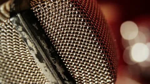 Old microphone Stock Footage